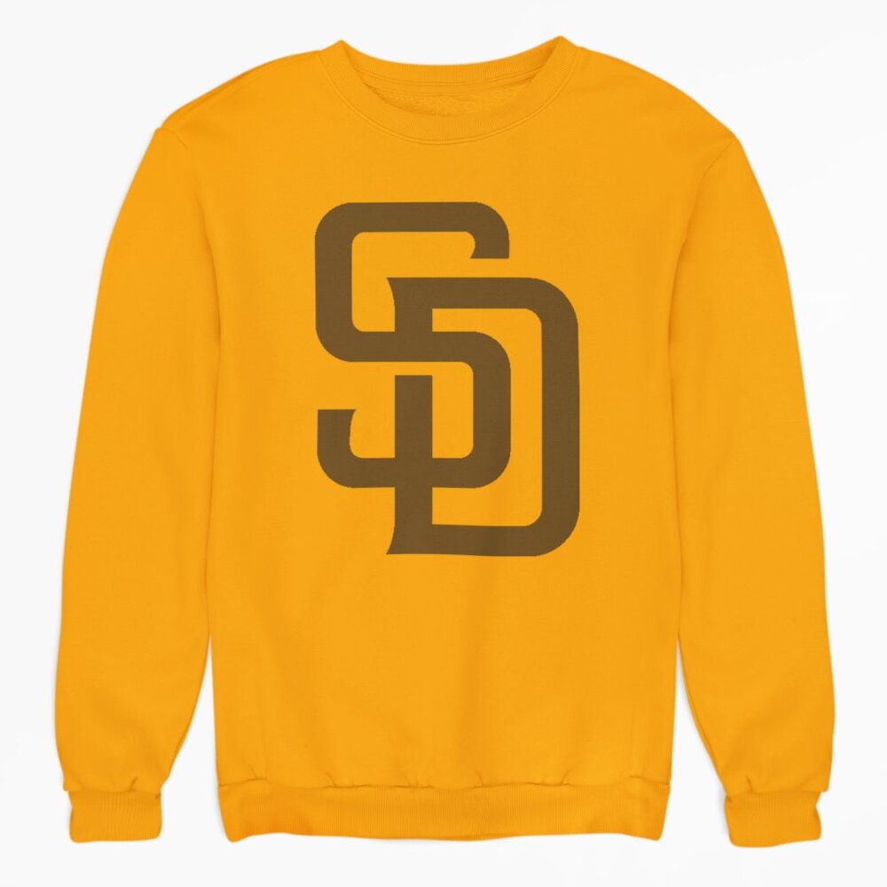 NEW San Diego Padres Team Color Pop SD Fleece Long Sleeve Sweatshirt GOLD